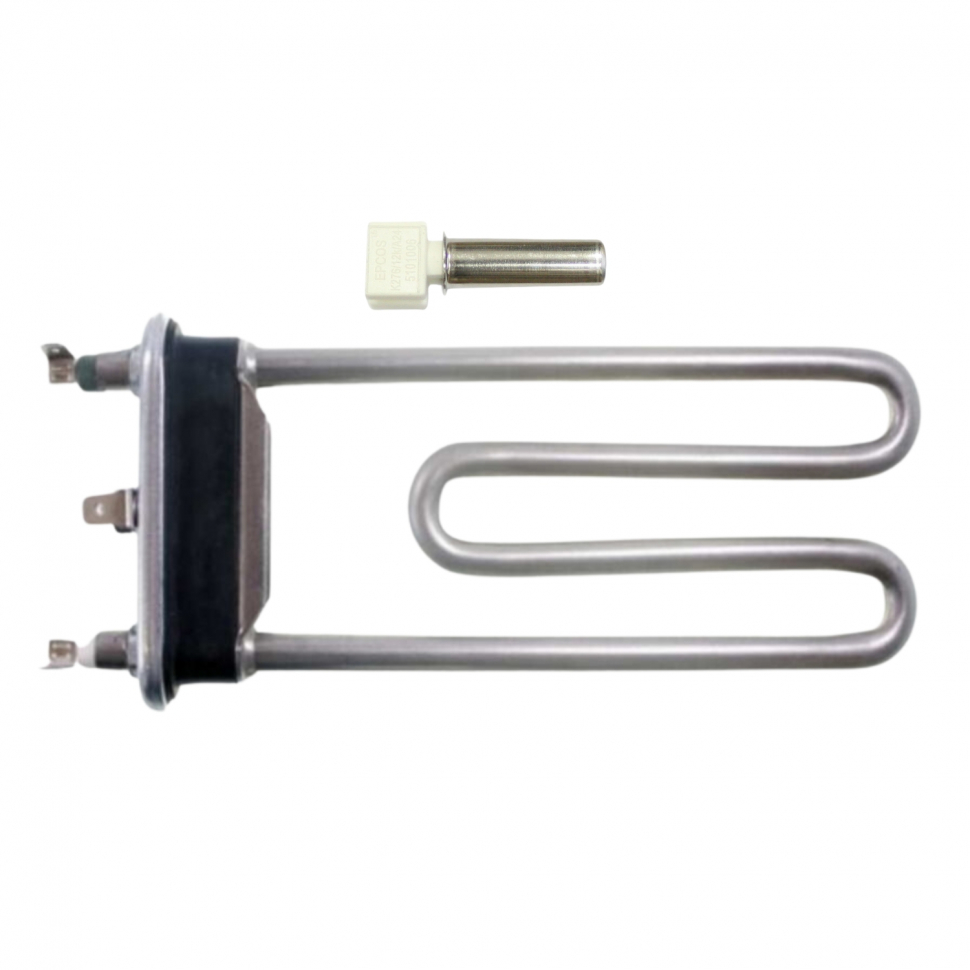 Комплект ТЭН 1700 W для стиральной машины Ariston, Indesit WIUN WISL, L169 мм + термостат, 46054Д